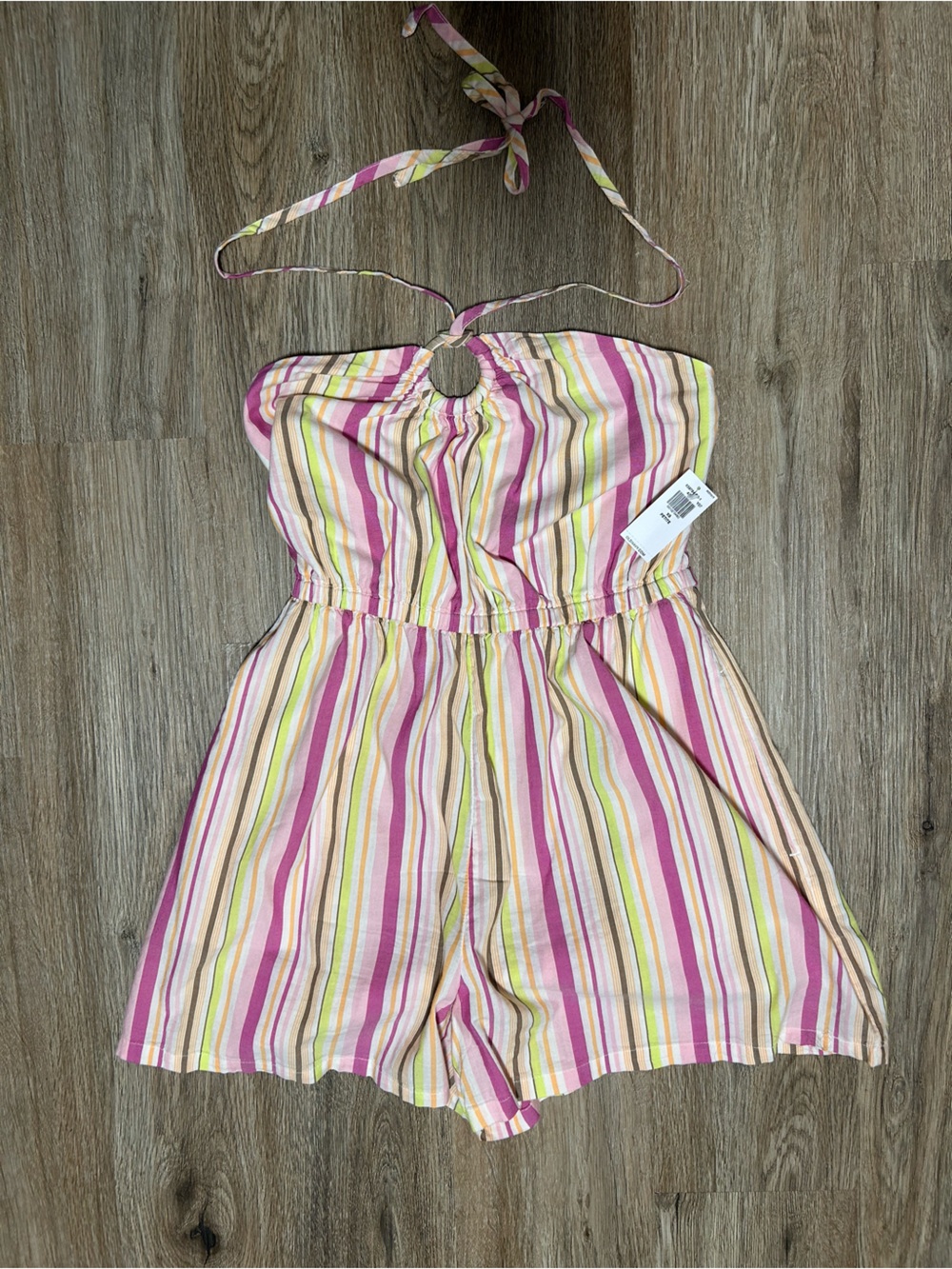 Old Navy Striped Halter Romper - Pink Multi